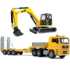 Bruder Véhicules De Chantier Et Tracteurs<Camion De Transport Man Avec Plateforme Et Mini Pelleteuse Caterpillar