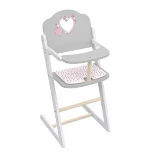 LOVE BEBE Accessoires Poupons<Chaise Haute Poupon En Bois 60 Cm