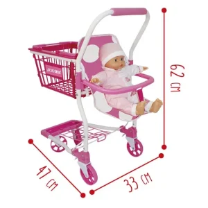 LOVE BEBE Poupons<Chariot De Course Avec Siege Bebe