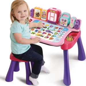 VTech Tableaux, Ardoises<Magi Bureau Interactif 4 En 1 Rose