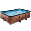 Exit Toys Bouées Jeux Gonflables Et Piscines<Piscine Rectangulaire Wood 220 X 150 X 65 Avec Pompe Filtrante