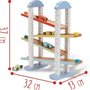WOOD N PLAY Garages Et Circuits<Piste De Voiture En Bois 4 Véhicules