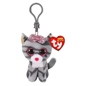 TY Peluches Porte-clés<Porte-clés Chat Gris En Peluche