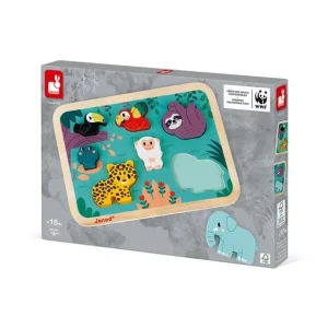 Janod Puzzle Bébé / Enfant<Puzzle Chunky En Bois - La Jungle - Partenariat Wwf®