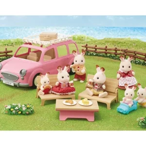 Sylvanian Families Heros & Univers< - 5535 - Le Monospace Rose Et Set De Pique-Nique