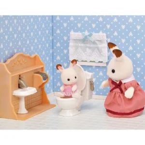 Sylvanian Families Mondes Imaginaires< - 5449 - Set Ameublement Cosy Cottage Et Maman Lapin Chocolat