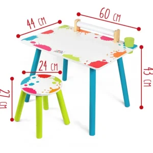 Creamania Dessin Et Peinture<Table A Dessin Et Tabouret En Bois Avec Rouleau