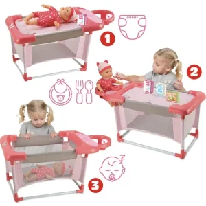 LOVE BEBE Accessoires Poupons<Table A Langer Poupon 6 Accessoires - Nursery 3 En 1