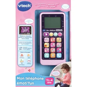 VTech Ordinateurs Et Jeux Interactifs<Telephone Educatif Emoti'Fun Rose