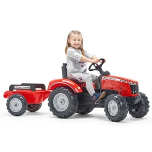Falk Tracteurs À Pédales<Tracteur A Pedales Massey Ferguson Rouge Avec Remorque