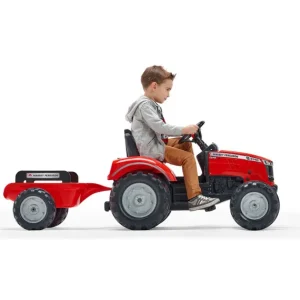 Falk Tracteurs À Pédales<Tracteur A Pedales Massey Ferguson Rouge Avec Remorque