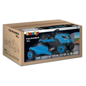 Smoby Tracteurs À Pédales<Tracteur Farmer Xl Bleu + Remorque