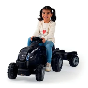 Smoby Tracteurs À Pédales<Tracteur Farmer Xl Noir + Remorque