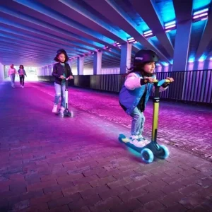 BERG Trottinettes<Trottinette Nexo Pliable Avec Roues Et Plateau Led Vert Citron